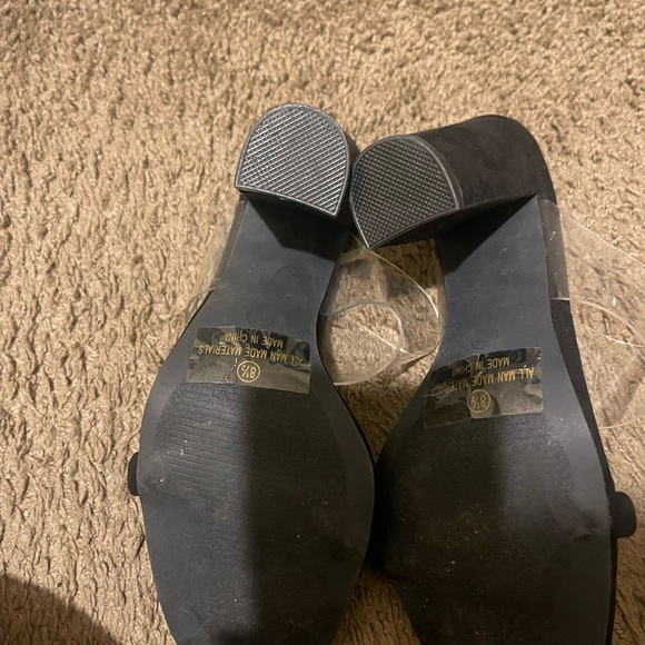 Black/clear heeled sandals. - Picture 5 of 5